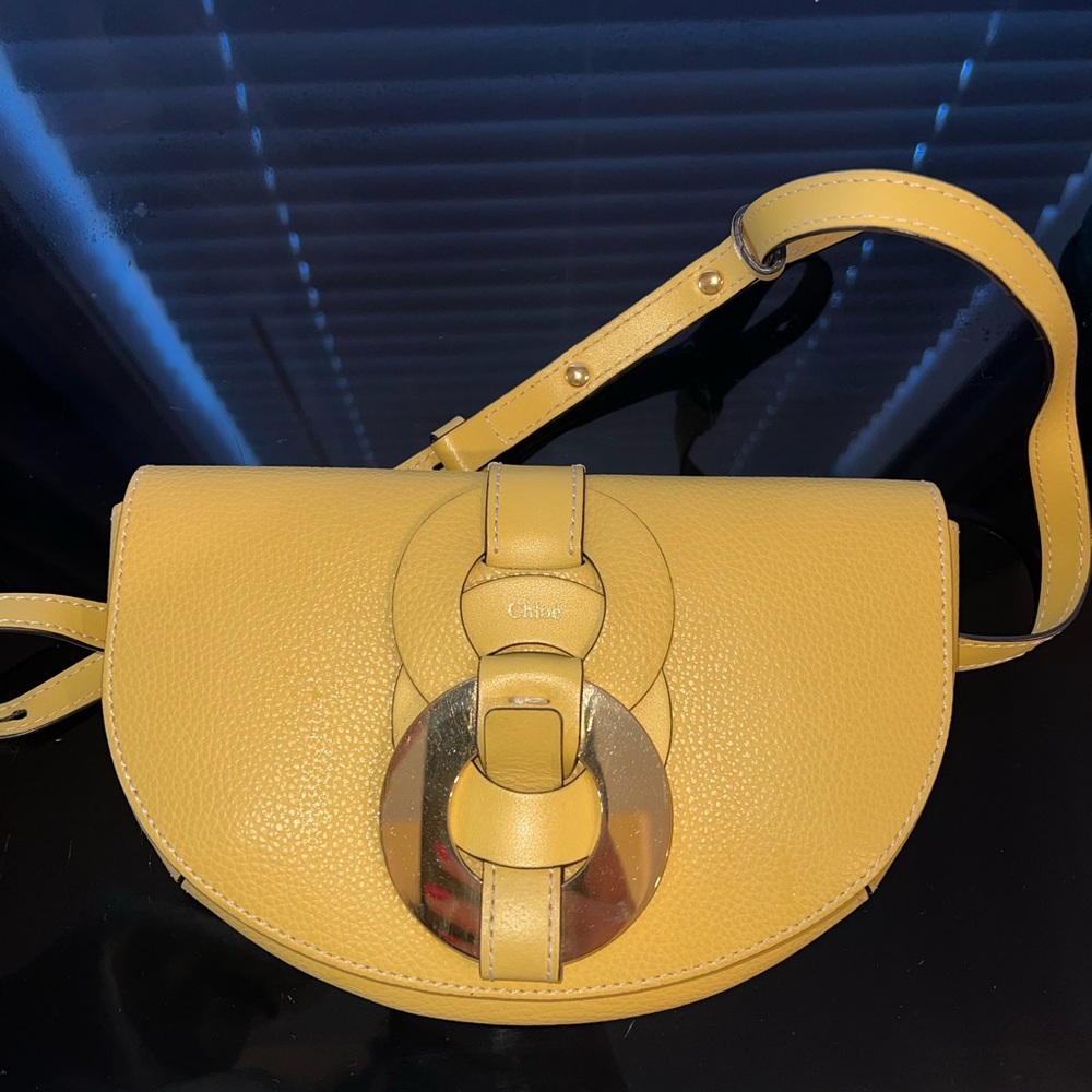 Chloe Yellow Leather Crossbody belt Bag